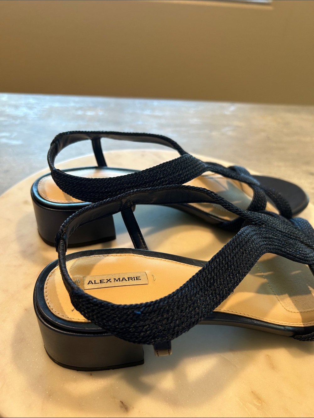 Alex Marie blue navy Woven Slingback Sandals Size 11 - Picture 7 of 10